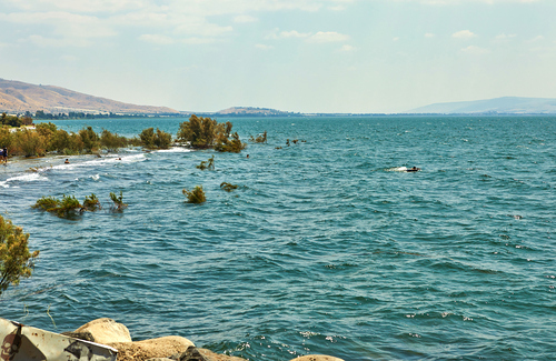 View of the Sea of Galilee from the east side on a summer sunny day, July / ALEX@DONIN, Alexander Donin View of the Sea of Galilee from the east side on a summer sunny day, July 2019
